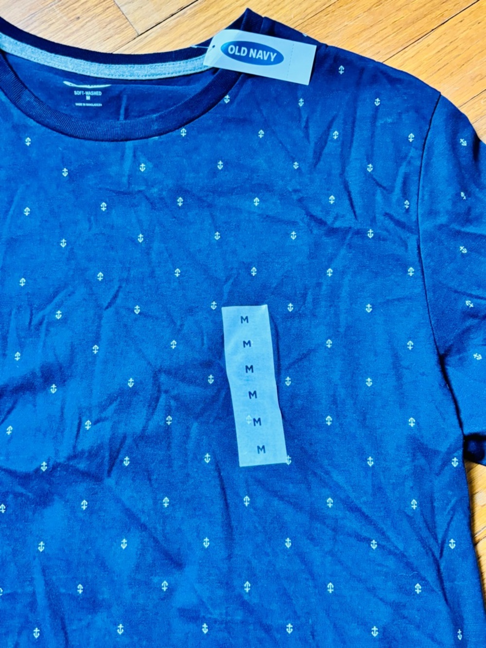 NWT Old Navy Dark Blue Short-Sleeve Tee with Small Anchor - Picture 7 of 9